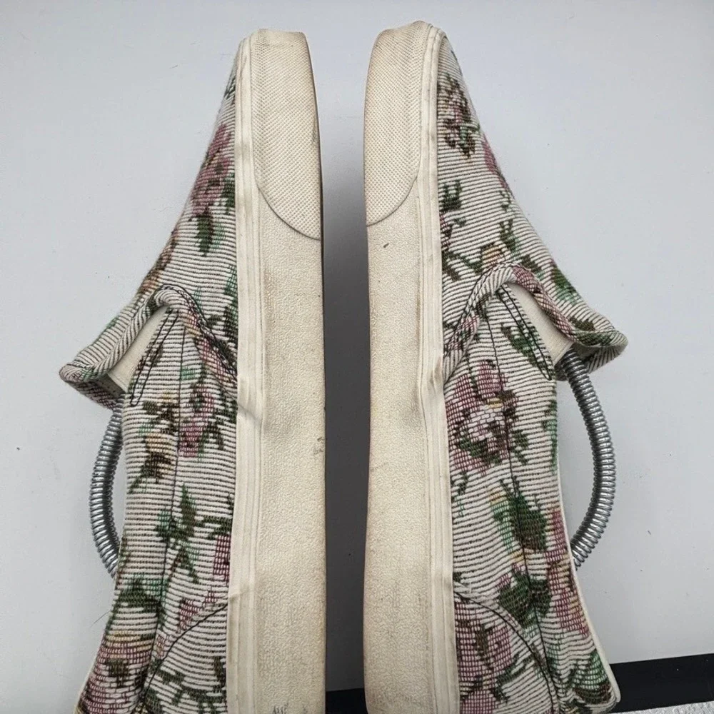 RARE Vans Slip-On Mens Sz 11 Cream Floral Tapestry Skateboard Sneaker Textile
